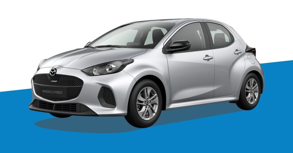 MAZDA 2 1.5 VVT 116 CV Full Hybrid Electric Centre-Line Stormy Silver